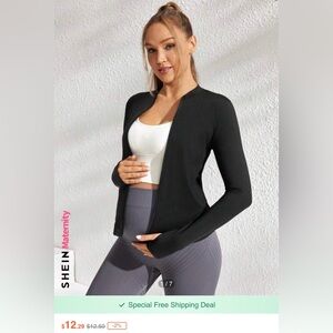 SHEIN black maternity zip up